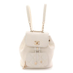 Caviar Quilted Mini Business Affinity Backpack White