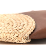 Raffia Cassandre Mini Pochon Crossbody Bag Brick Natural