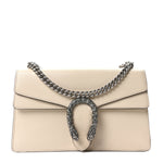 Textured Calfskin Crystal Small Dionysus Shoulder Bag Mystic White