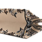 Canvas Embroidered Jardin D'Hiver Medium Book Tote Beige Multicolor