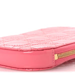 Patent Cannage Lady Dior Phone Holder Pink
