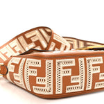 Vitello Seta FF Ajour Embroidered Baguette Brandy