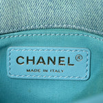 Denim Quilted Small Messenger Flap Neon Blue