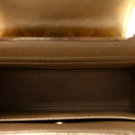 Metallic Shiny Aged Calfskin Quilted Nano Kelly Shopper Gold