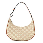 Canvas Calfskin Ava Triomphe Shoulder Bag Grege