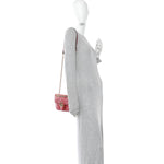 Calfskin Matelasse Mini GG Marmont Shoulder Bag Hibiscus Red