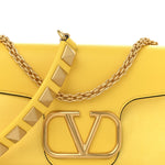 Nappa Stud Sign Shoulder Bag Bright Lemon