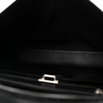 Cuoio Romano Selleria Vitello Grace Glazed Fabric FF 1974 Large Peekaboo Iconic Essential Satchel Black