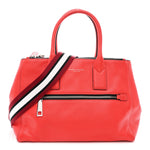 Pebbled Calfskin Gotham Bauletto Satchel Red