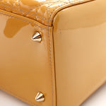 Patent Cannage Medium Lady Dior Dark Beige