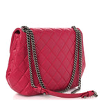 Lambskin Quilted Large Daily Supple Flap Dark Pink