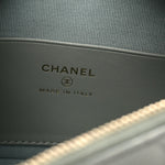 Caviar Quilted Hobo Clutch With Chain Light Green
