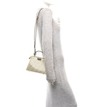 Crystal Vitello Laminato FF Petite Peekaboo I SEE U Satchel Crystal Platinum Light Gold