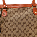 Monogram Medium Sukey Top Handle Tote Beige Orange