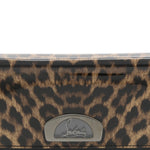 Patent Leopard Vero Dodat Clutch Brown