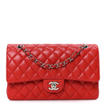 Caviar Quilted Medium Double Flap Red