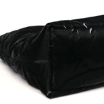 Silktech Canvas Wide Puffer Tote Black