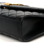 Grain De Poudre Textured Mixed Matelasse Triquilt Medium Monogram Satchel Black