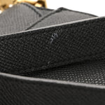 Grained Calfskin Mini Saddle Bag With Strap Black
