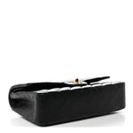 Lambskin Quilted Medium Double Flap Black