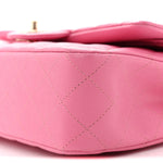 Caviar Quilted Medium Double Flap Pink