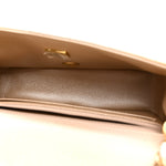 Metallic Goatskin Quilted Mini Rectangular Flap Gold