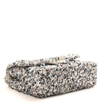 Sequin Quilted Small Single Flap Grey Black White Pearly White