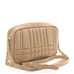 Lambskin Quilted Small Lola Camera Bag Oat Beige