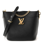Calfskin Lock and Walk Bucket Black