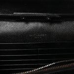 Grain De Poudre Matelasse Chevron Monogram Monochrome Chain Wallet Black
