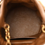 Faux Fur Lambskin Bucket Bag Brown Chocolate