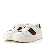 Ultralight Plume Calfskin Web Womens Ace Platform Sneakers 39.5 White