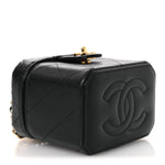 Lambskin Quilted Vanity Clutch With Chain Black