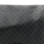 GG Supreme Monogram Web Messenger Diaper Bag Black Grey