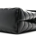 Calfskin Y Quilted Monogram Small Loulou Chain Satchel Black