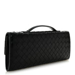Nappa Intrecciato Long Andiamo Top Handle Clutch Black