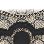 GG Supreme Monogram Textured Dollar Calfskin Super Mini Dionysus Shoulder Bag Beige Blue