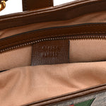 GG Supreme Monogram Azalea Calfskin Web Small Jackie 1961 Hobo Beige Ebony Brown Sugar