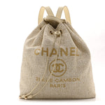 Canvas Large Deauville Backpack Light Beige