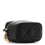 Lambskin Cannage Micro Lady Dior Vanity Case Black