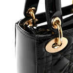 Patent Cannage Mini Lady Dior Black