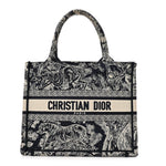 Calfskin Dioriviera Toile De Jouy Small Book Tote With Strap Blue Multicolor
