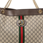 GG Supreme Monogram Large Rajah Chain Tote Beige New Acero