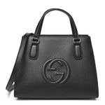 Dollar Calfskin Medium Soho Top Handle Satchel Black