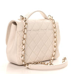 Caviar Quilted Medium Business Affinity Flap White