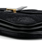 Suede All-Over Monogram Small Le Monogramme Satchel Black