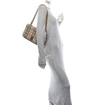 BURBERRY Calfskin Boucle Check Medium Lola Chain Bag Archive Beige
