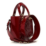 Patent Cannage Small My ABCDior Lady Dior Cherry Red