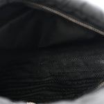 Re-Nylon Quilted Padded Flap Shoulder Bag Black