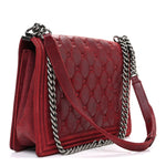 Nubuck Chesterfield Quilted Large Celtic Boy Flap Red
